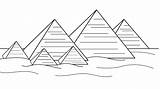 Egypt Pyramids Pyramide Egyptian Lineart Giza Egypte Pyramides Colorier Paintingvalley Sweetclipart sketch template