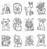 Coloring Animals Pages Woodland Baby Template sketch template