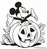 Mickey Halloween Coloring Pumpkin Mouse Inside Friends sketch template