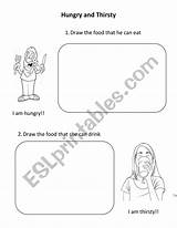 Hungry Thirsty Worksheet sketch template