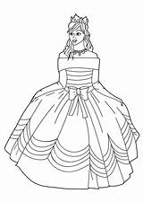 Prinzessin Principessa Malvorlage Kleid Vestito Vestido Vestidos Jurk Kleider Ausmalbild Prinses Schleife Großer Stampare sketch template
