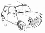 Mini Cooper Drawing Behance Draw Cars Classic Drawings Painting Car Old Sketches Morris Fiat Pencil Colorize Computer Techniques Minis Coopers sketch template