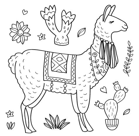 llama coloring pages  printable coloring pages