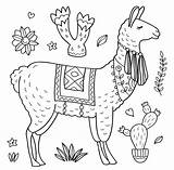 Llama Coloring Pages Cute Lama Printable Cactus Illustrations Rock Funny Smart Wonder Vector Vectors Clipart Latest sketch template
