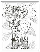 Henna Elephant sketch template