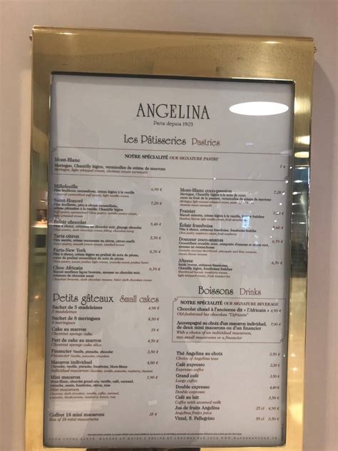 menu au angelina paris restaurant paris palais des congres