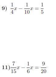 clearing fractions worksheet    solutions  worksheet