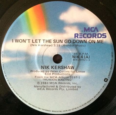 Nik Kershaw I Wont Let The Sun Go Down On Me Vinyl 7 Single 45