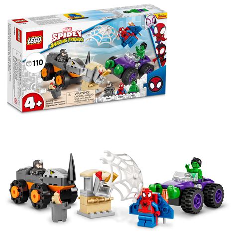 lego marvel spidey   amazing friends hulk  rhino truck