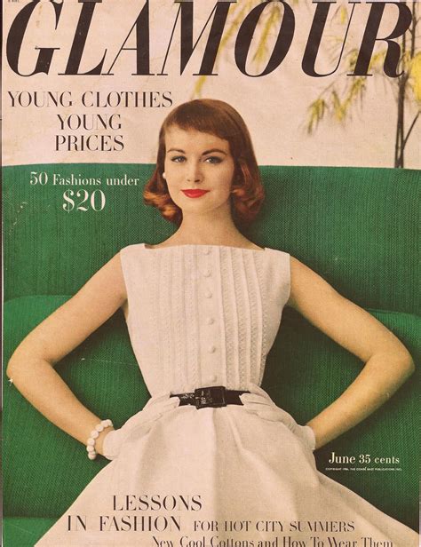 glamour magazine cover june   dress   classic  fashion vintage fashion