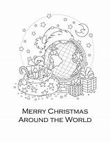 Christmas Around Coloring Pages Printable Color Holidays Merry Getcolorings sketch template