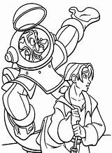 Jim Coloring Pages Treasure Planet sketch template