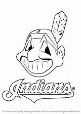 Cleveland Indians Logo Drawing Pages Draw Coloring Printable Step Mlb Template Tutorials sketch template