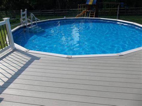 Above Ground Pool Deck Ingenuity With Low Maintenance Materials Decks