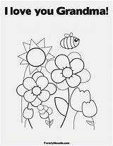 Coloring Birthday Grandma Happy Pages Spring Kids Color Printable Print Flowers Bees Welcome Card Healthy Flower Colouring Getcolorings Sheets Grand sketch template