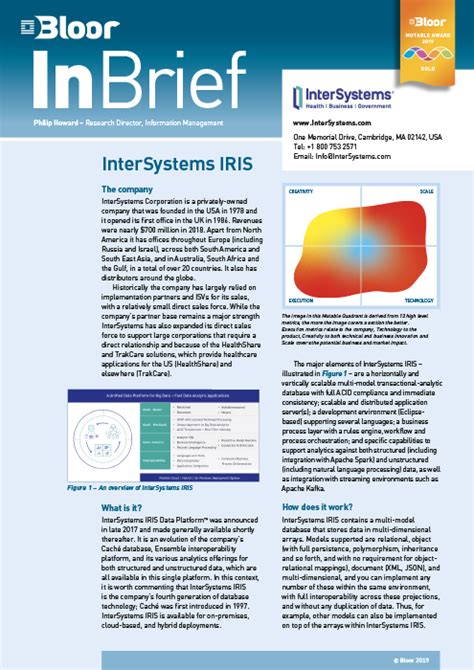 intersystems iris  bloor research