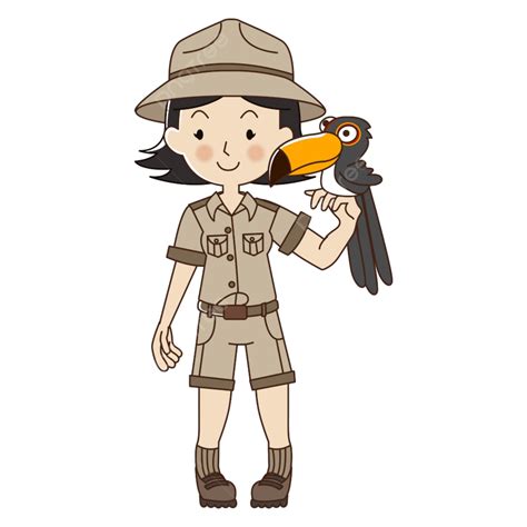 zookeeper vector art png zookeeper woman  toucan zookeeper