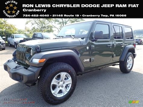jeep wrangler unlimited sport   sarge green   american automobiles buy