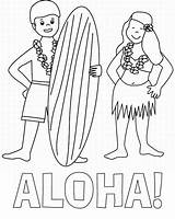 Coloring Aloha Hawaiian Pages Greet Netart Hawaii Sheets Color Printable Kids Getdrawings Words sketch template