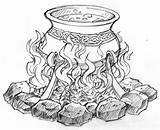 Cauldron Witchcraft Witches Halloween Bord sketch template