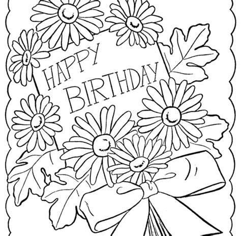 printable coloring birthday cards printable card  happy birthday