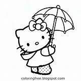 Coloring Pages Kitty Hello Printable Size Color Cute Raining Under Print Getcolorings Kids sketch template