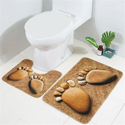 pcs bath mats anti slip bathroom toilet mat set floor bath mats good water absorbent function