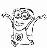 Minion Stuart Running Coloring Pages Printable Categories Minions sketch template