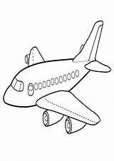 Pesawat Mewarnai Terbang Airplane Paud sketch template