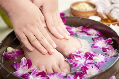 photo spa treatment  product  female feet  hand spa