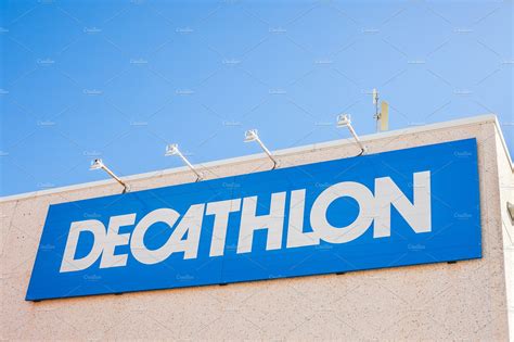 decathlon store brand logo  building sports recreation stock