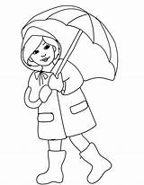 Coloring Rain April Clipart Umbrella Pages Rainy Boots Season Showers Color Printable Spring Drawing Girl Clip Clothes Colouring Cliparts Colour sketch template