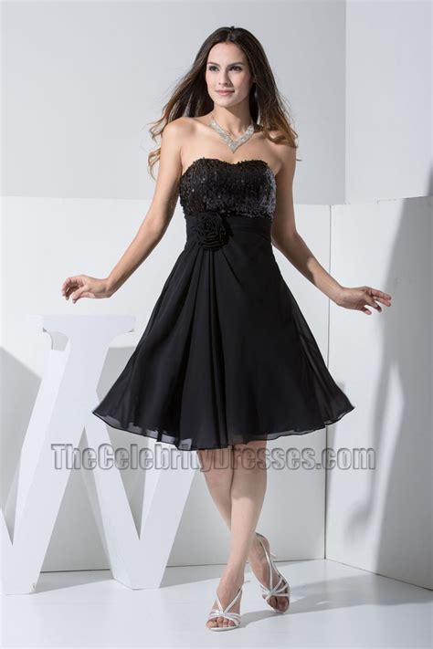 new style black strapless cocktail dresses party homecoming dress