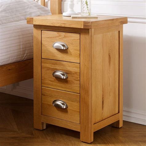 woburn oak wooden  drawer large bedside table