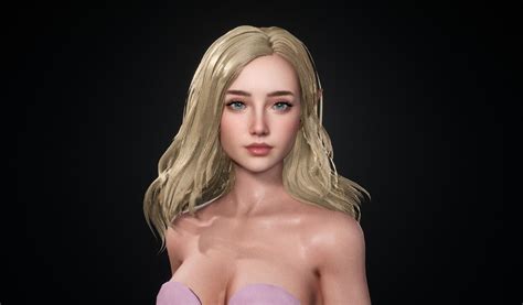 3d model realtime long hair game ready vr ar low poly cgtrader