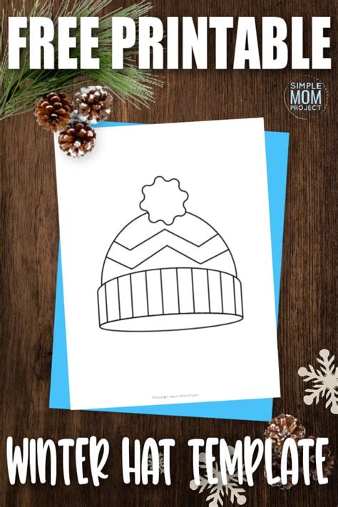 printable snow hat template simple mom project
