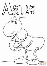 Coloring Ant Letter Pages Printable Cartoon Colouring Airplane Printables Aa Clipart Ants Number Tablet Color Apple Alphabet Toddlers Kids Preschool sketch template
