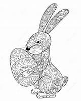 Rabbit Easter Zentangle Coloring Pages Mandala Egg Adult Colouring Cartoon Animal Flowers Choose Board sketch template
