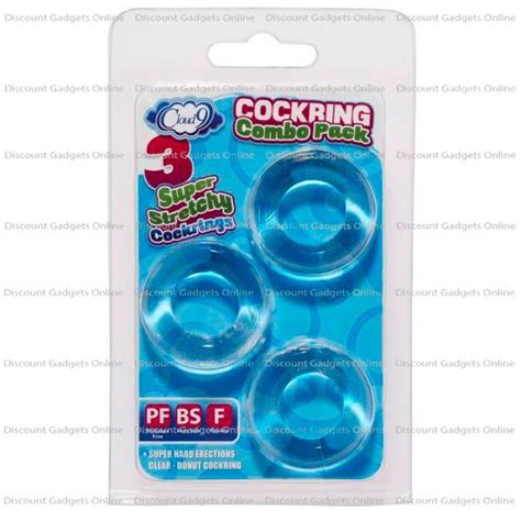 cloud 9 cock ring combo 3 clear smooth set penis enhancer men sex toy