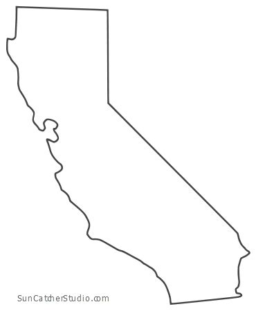 california map outline printable state shape stencil pattern