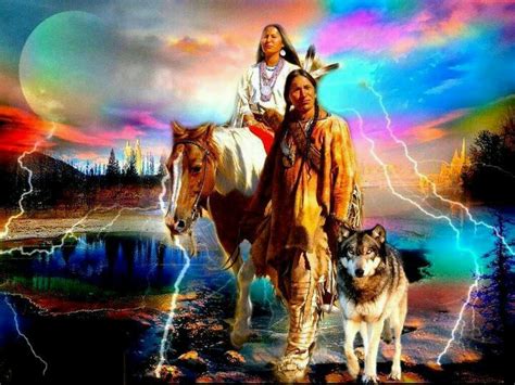 Indian Couple And Wolf Native American Pinterest