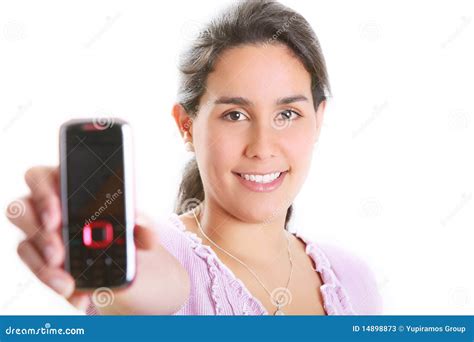 girl  cell phone stock  image