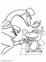 Pages Coloring Conductor Buddy Mr Dinosaur Train Printable Animated Series Gif sketch template