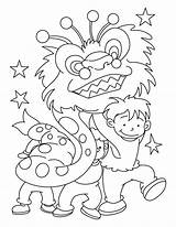 Year Chinese Coloring Pages Dragon Color Crafts sketch template