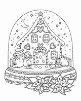 Coloriage Imprimer Gingerbread Adulte Malvorlagen Globes Schneekugel Schneekugeln Colorir Enfant Cahier Reine Magique Paysage Neiges Kleurplaat Danieguto Vorlagen Kleurplaten Sneeuwbol sketch template