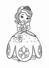Coloring Pages Cartoon Girl Characters Princess Kids Disney Sofia Girls Popular sketch template