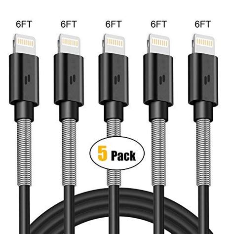 puridea ft iphone charger cable pack  feet lightning certified fast charging cord compatible