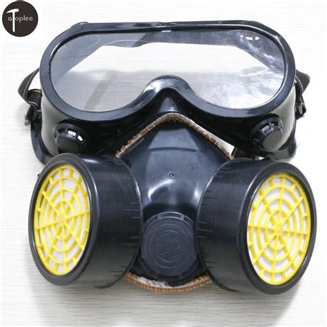 protection filte dual cartridge gas mask chemical gas anti dust paint