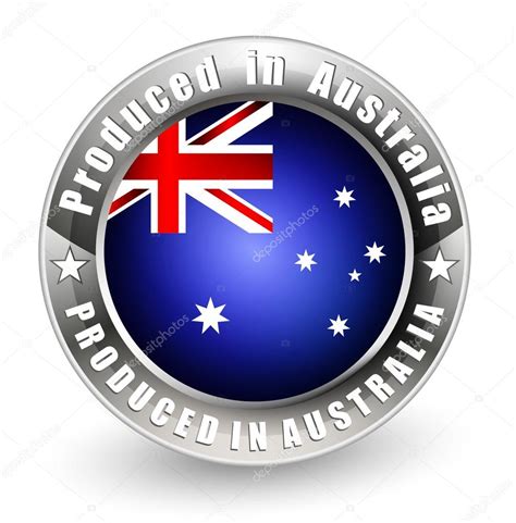 produced  australia label stock vector  livenart