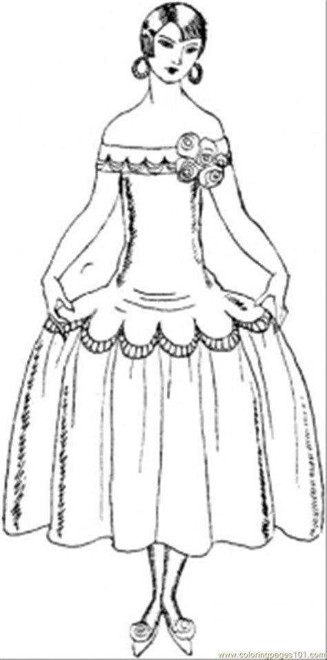 coloring pages lady  pretty dress entertainment clothing